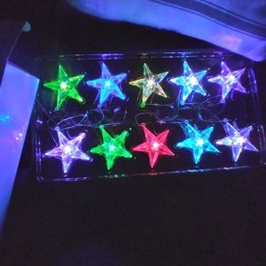Star Color Changing String  Lights 10 3" Indoor Christmas, Kids Electric.  NEW